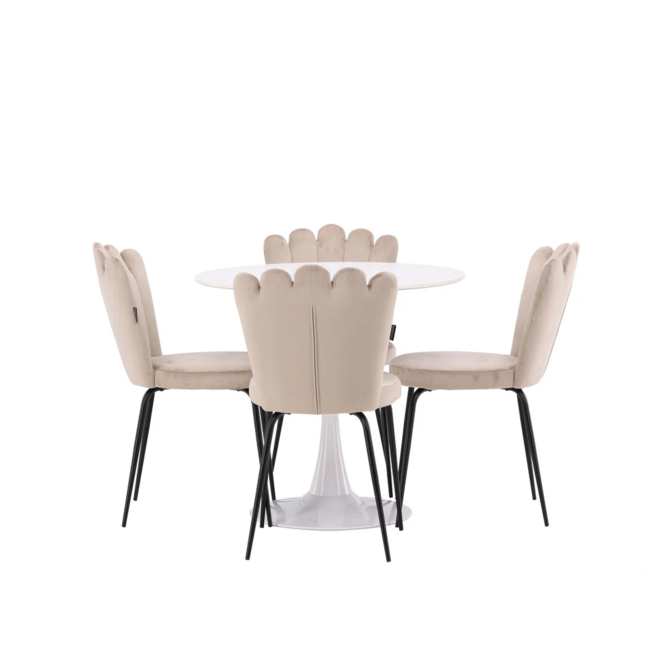 5-tlg. Esszimmer-Set Hamden mit 4 Stühlen Limhamn