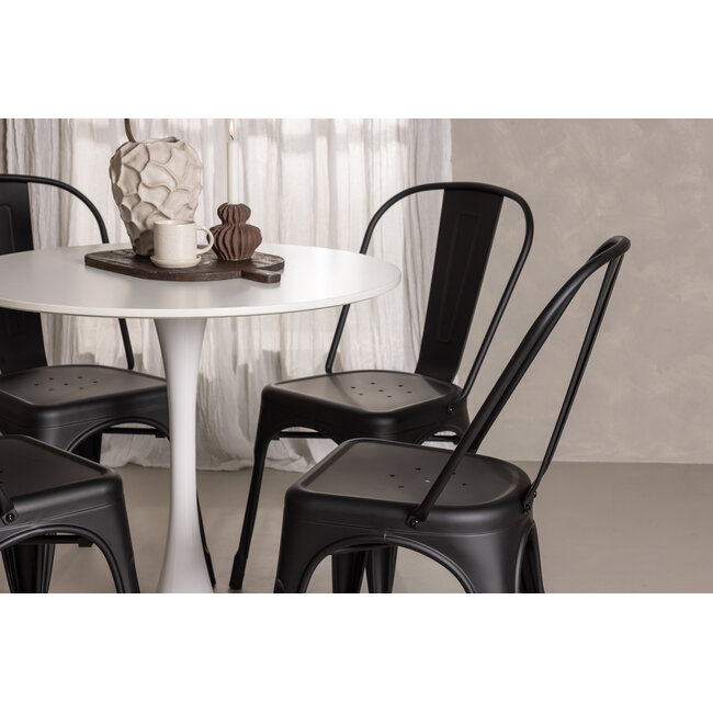 5-tlg. Esszimmer-Set Hamden mit 4 Stühlen Tempe