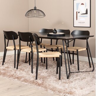 Venture Home 7-tlg. Esszimmer-Set Petra mit Stühlen Polly