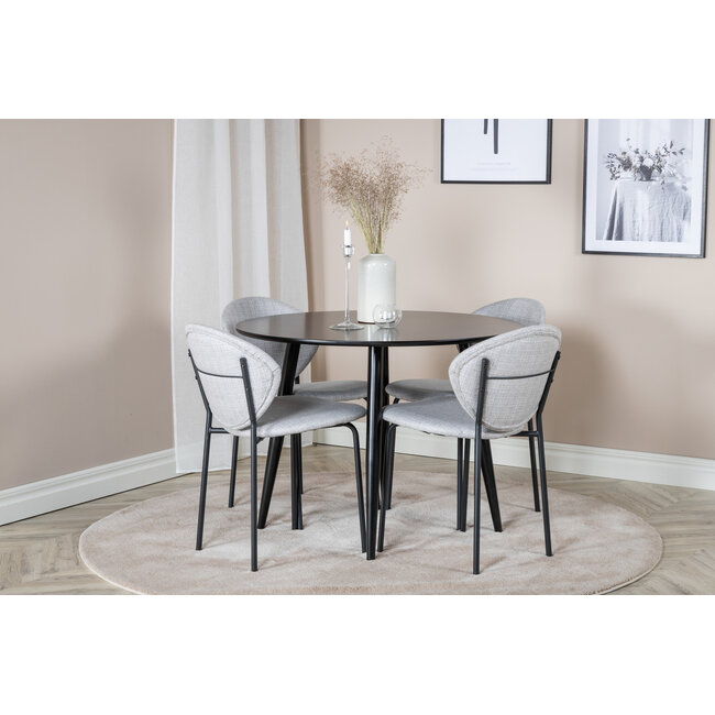 5-tlg. Esszimmer-Set Plaza mit Stühlen Vault