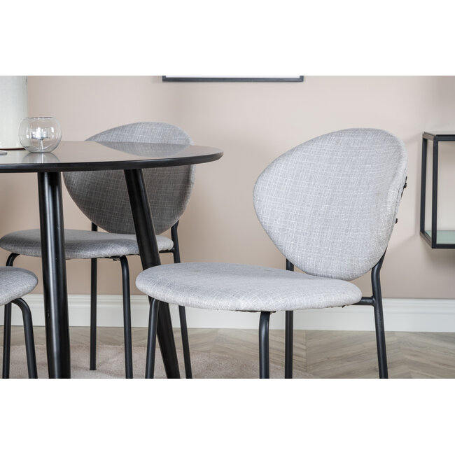 5-tlg. Esszimmer-Set Plaza mit Stühlen Vault