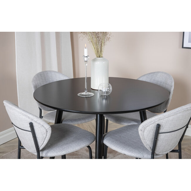 5-tlg. Esszimmer-Set Plaza mit Stühlen Vault