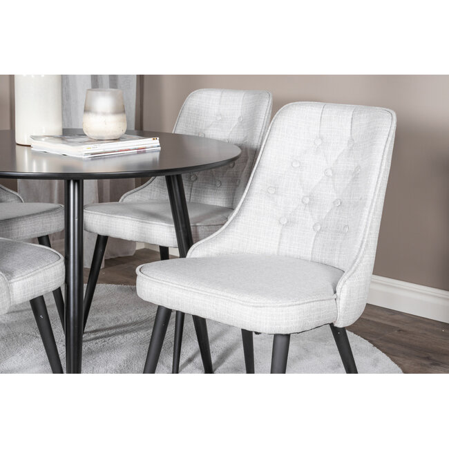 5-tlg. Esszimmer-Set Plaza mit Stühlen Velvet Deluxe