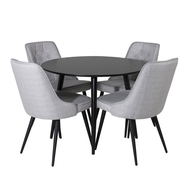 5-tlg. Esszimmer-Set Plaza mit Stühlen Velvet Deluxe