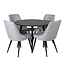 5-tlg. Esszimmer-Set Plaza mit Stühlen Velvet Deluxe
