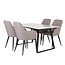 5-tlg. Marmor Esszimmer-Set Estelle mit Stühlen Comfort Grau