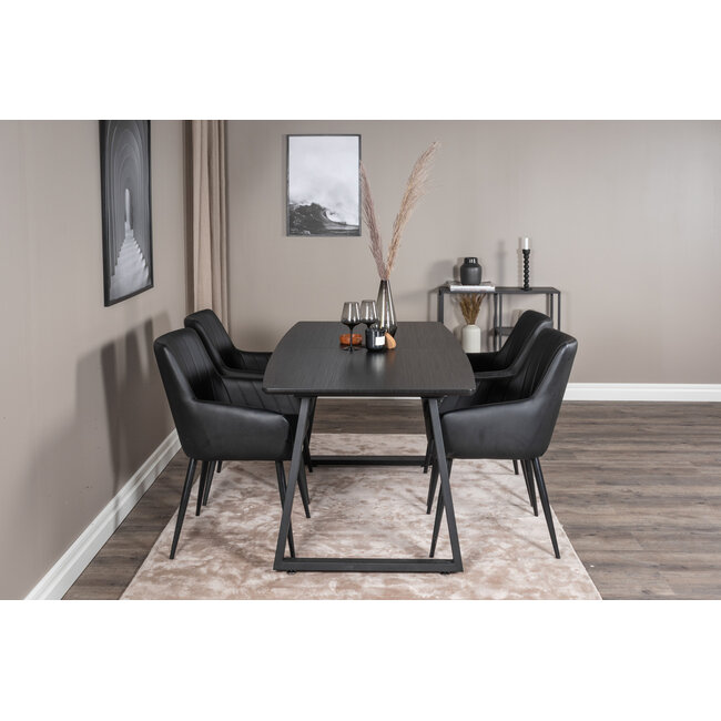 5-tlg. Ausziehberer Esszimmer-Set Inca mit Stühlen Comfort