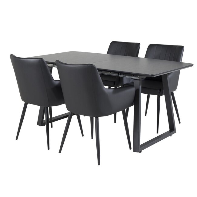 5-tlg. Ausziehberer Esszimmer-Set Inca mit Stühlen Comfort