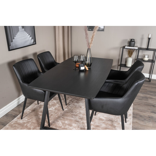 5-tlg. Ausziehberer Esszimmer-Set Inca mit Stühlen Comfort