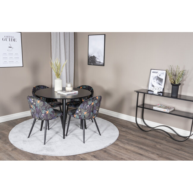 5-tlg. Esszimmer-Set Plaza mit Stühlen Velvet