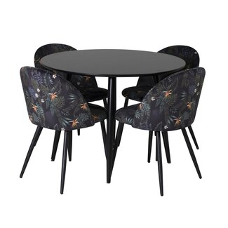 Venture Home 5-tlg. Esszimmer-Set Plaza mit Stühlen Velvet