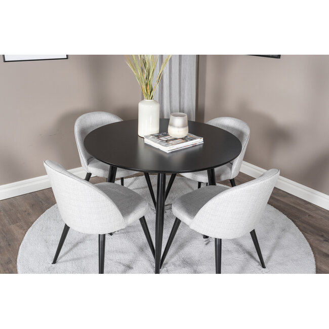 5-tlg. Esszimmer-Set Plaza mit Stühlen Velvet