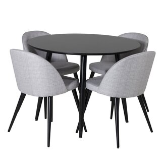 Venture Home 5-tlg. Esszimmer-Set Plaza mit Stühlen Velvet