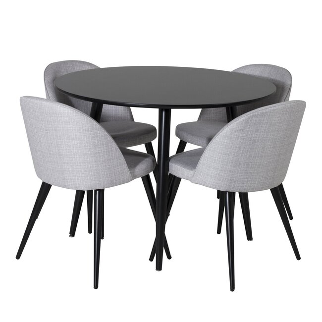 5-tlg. Esszimmer-Set Plaza mit Stühlen Velvet