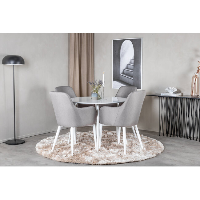 5-tlg. Esszimmer-Set Plaza mit Stühlen Comfort