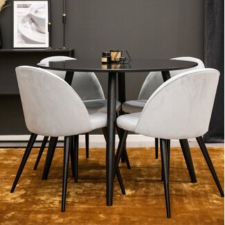 Venture Home 5-tlg. Esszimmer-Set Plaza mit Stühlen Velvet