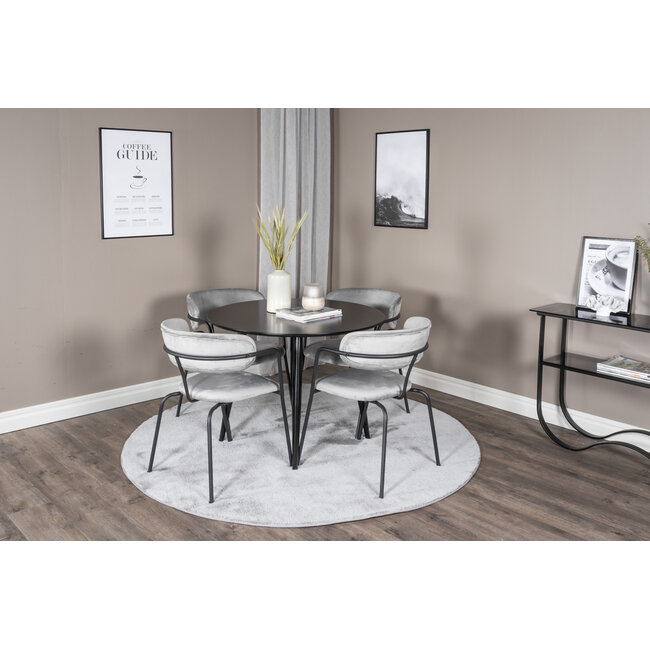 5-tlg. Esszimmer-Set Plaza mit Stühlen Arrow