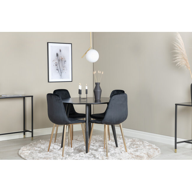 5-tlg. Esszimmer-Set Plaza mit Stühlen Polar