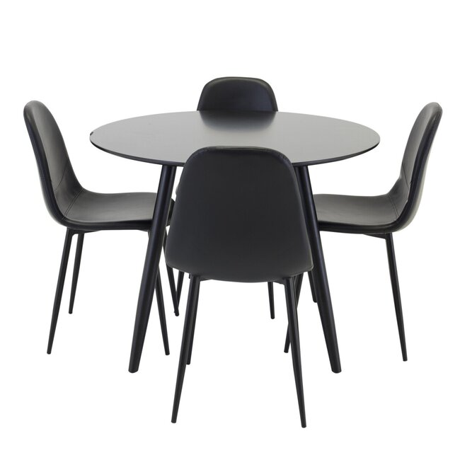 5-tlg. Esszimmer-Set Plaza mit Stühlen Polar