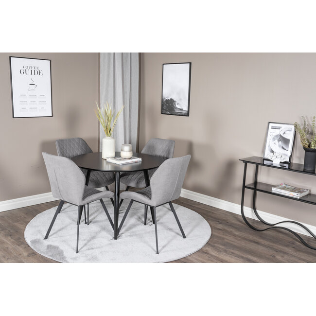 5-tlg. Esszimmer-Set Plaza mit Stühlen Gemma