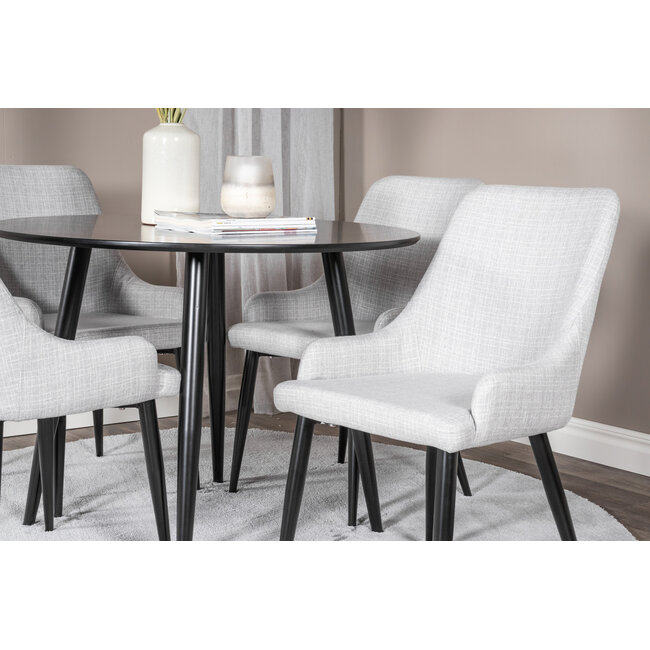 5-tlg. Esszimmer-Set Plaza mit Stühlen Plaza