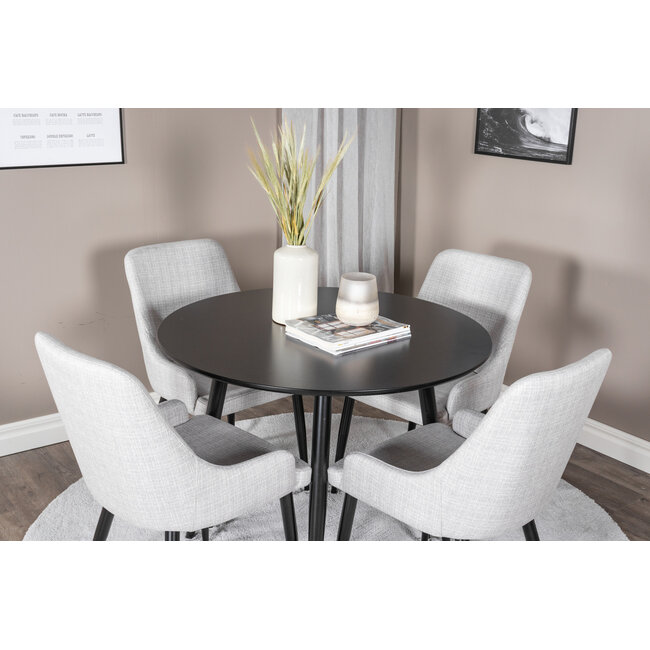 5-tlg. Esszimmer-Set Plaza mit Stühlen Plaza