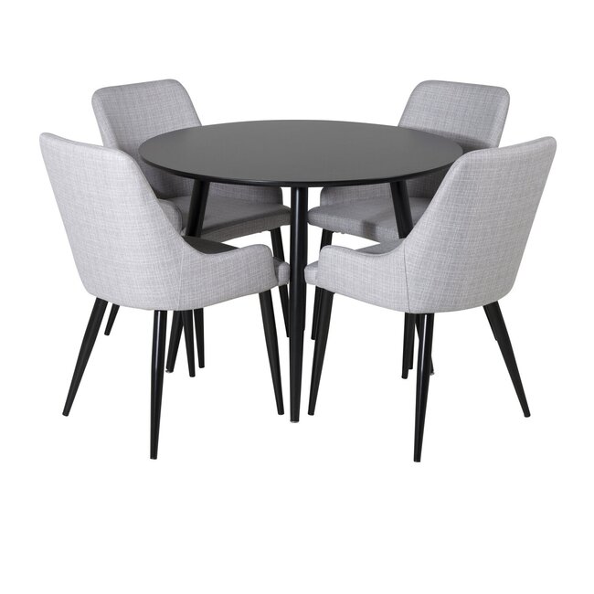 5-tlg. Esszimmer-Set Plaza mit Stühlen Plaza