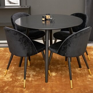 Venture Home 5-tlg. Esszimmer-Set Plaza mit Stühlen Velvet