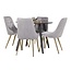 5-tlg. Esszimmer-Set Plaza mit Stühlen Velvet Deluxe Hellgrau