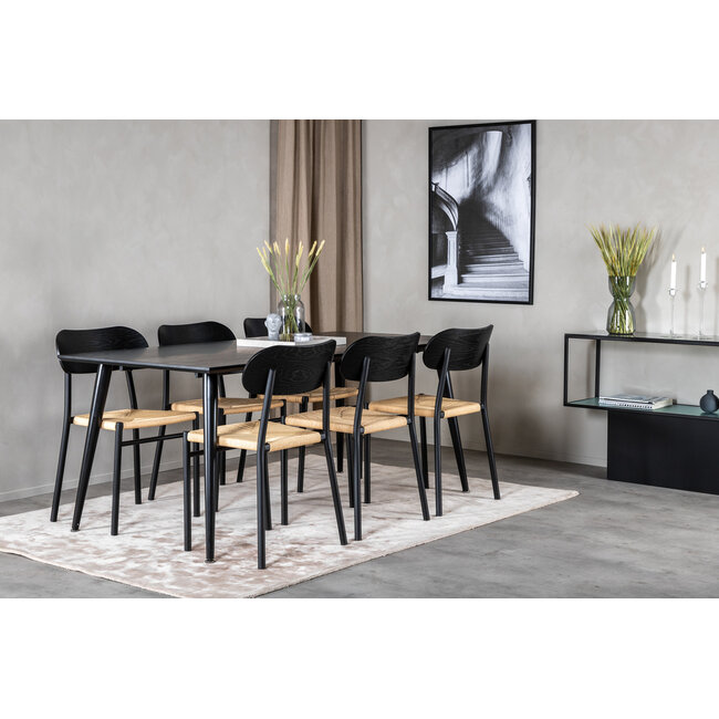 7-tlg. Esszimmer-Set Dipp mit Stühlen Polly