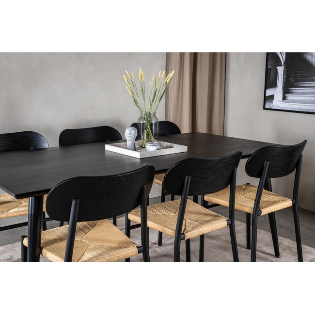 7-tlg. Esszimmer-Set Dipp mit Stühlen Polly