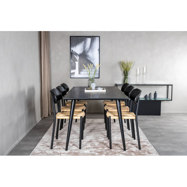 7-tlg. Esszimmer-Set Dipp mit Stühlen Polly