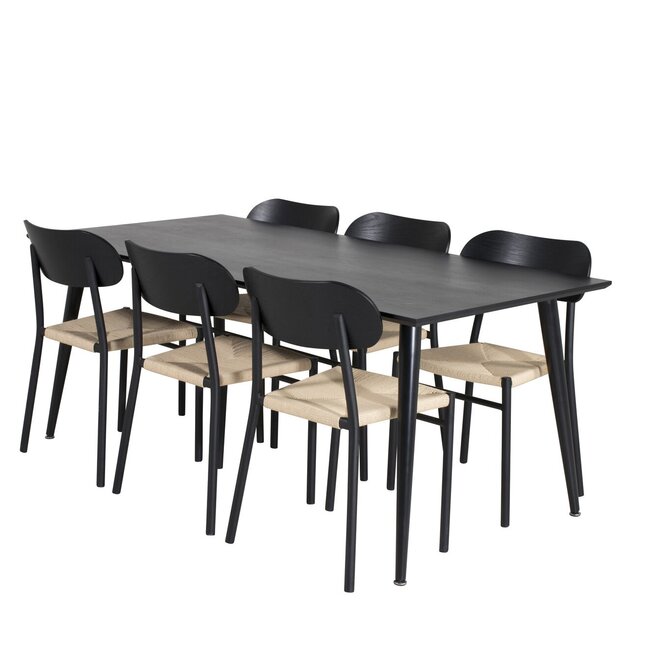 7-tlg. Esszimmer-Set Dipp mit Stühlen Polly