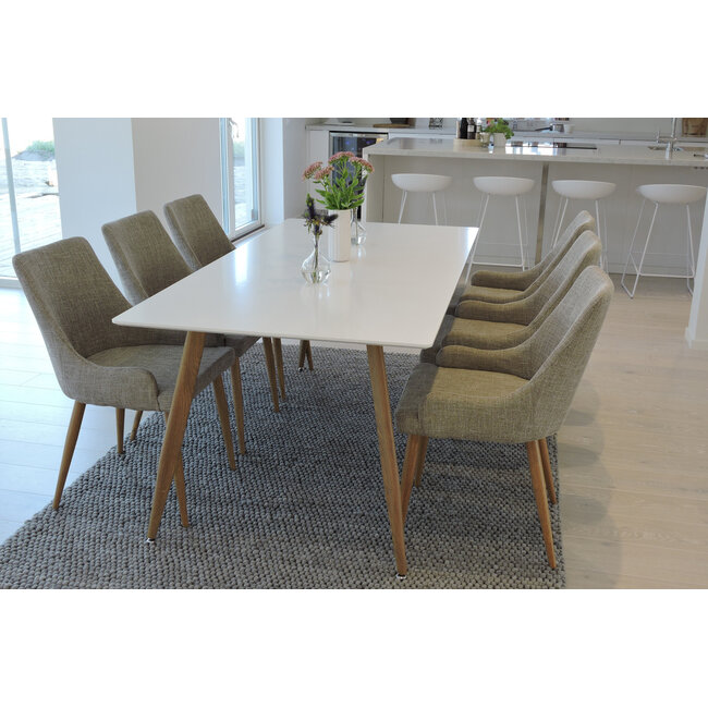 7-tlg. Esszimmer-Set Polar mit Stühlen Plaza