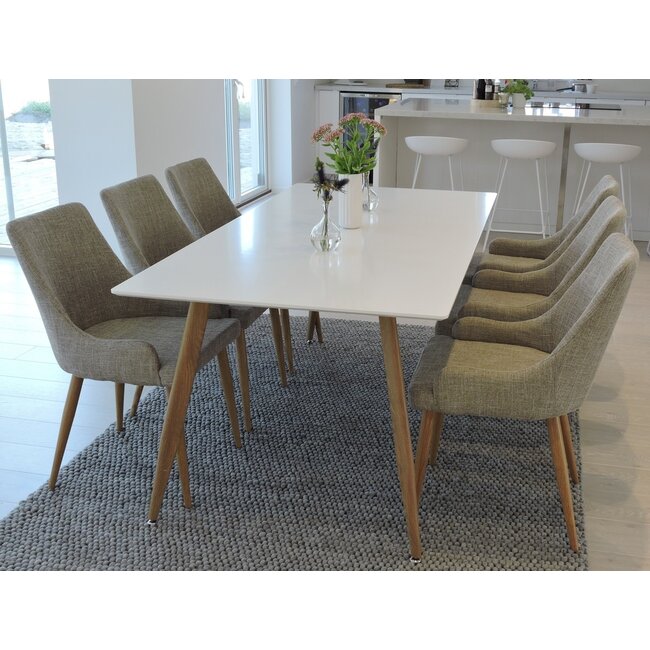 7-tlg. Esszimmer-Set Polar mit Stühlen Plaza