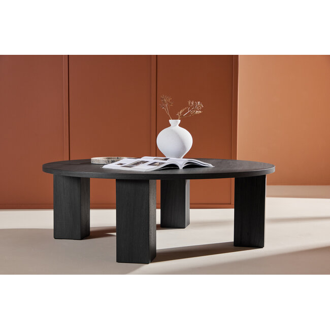 Runder Sofa-Tisch Juno – Moderner Couchtisch in Schwarz