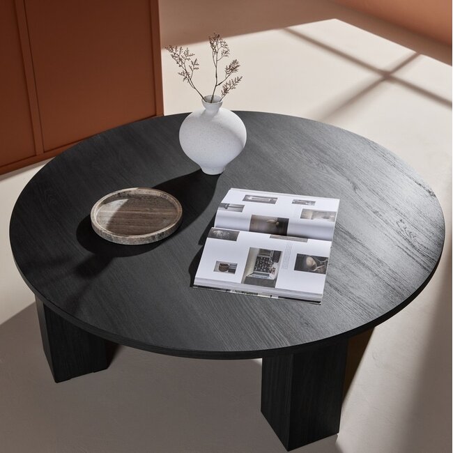 Runder Sofa-Tisch Juno – Moderner Couchtisch in Schwarz
