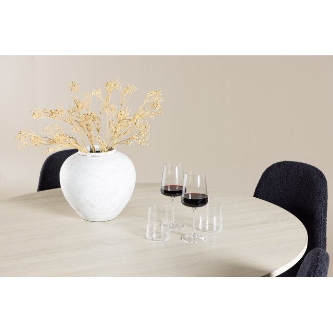 5-tlg. Lanzo Esstisch mit Polar Esszimmerstuhl Schwarz