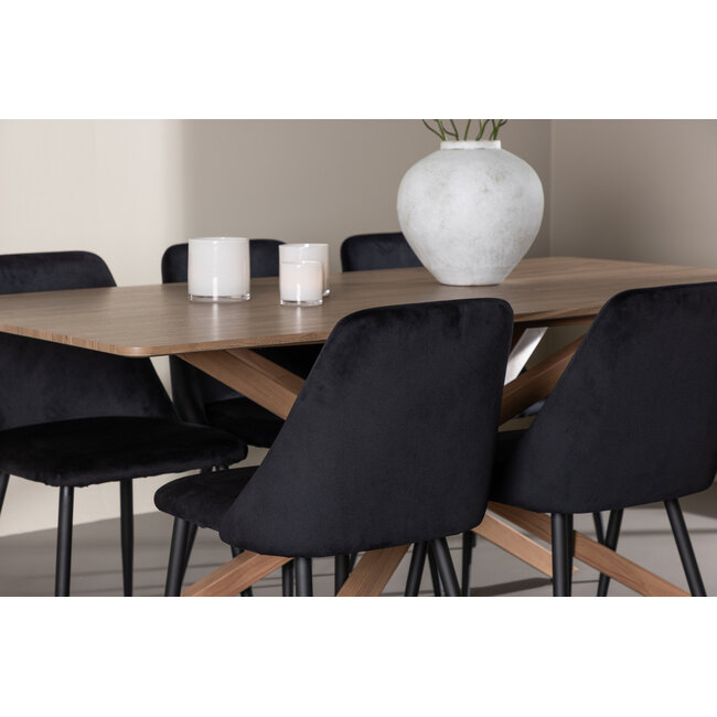 7-tlg. Piazza Esstisch mit Night Esszimmerstuhl