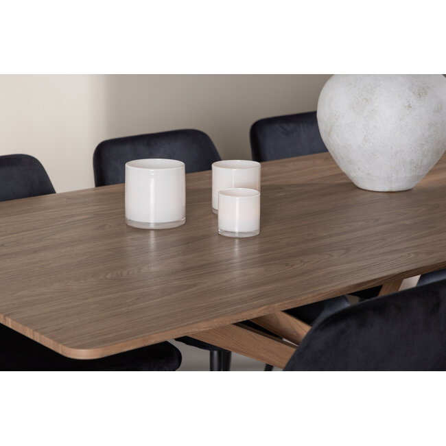 7-tlg. Piazza Esstisch mit Night Esszimmerstuhl