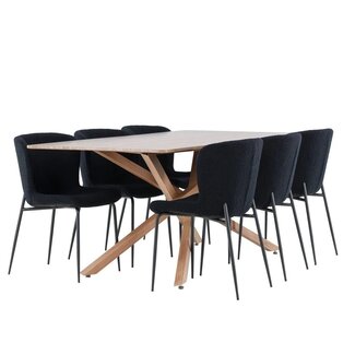 Venture Home 7-tlg. Esstisch Piazza mit Modesto Esszimmerstuhl