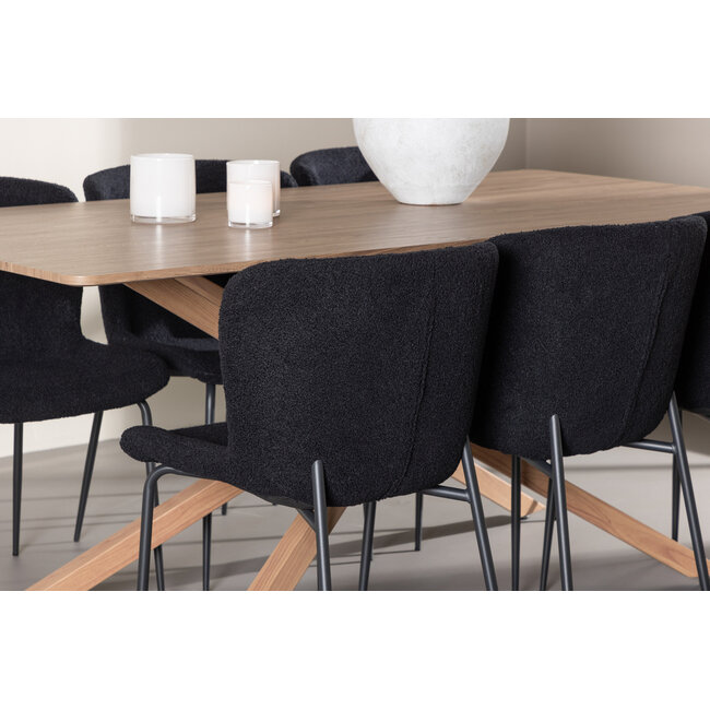 7-tlg. Esstisch Piazza mit Polar Esszimmerstuhl