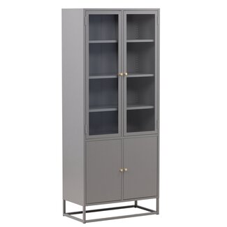 Venture Home Vitrinenschrank Piring Grau