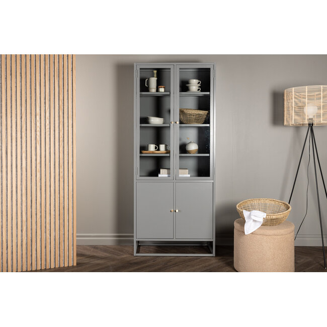 Vitrinenschrank Piring Grau
