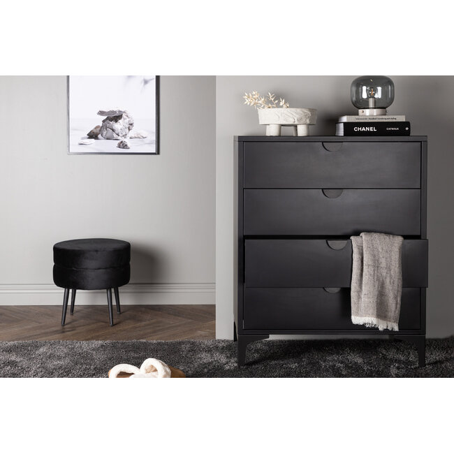 Stilvolle Schubladenschrank Piring Schwarz