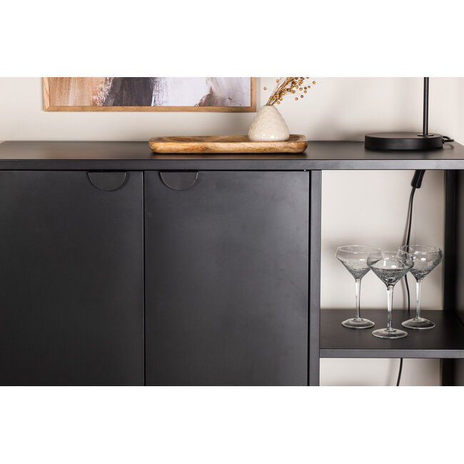 Vitrinenschrank Piring Schwarz