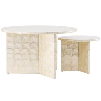 Venture Home Couchtisch-Set Smögen – Organische Eleganz in Hellgrau
