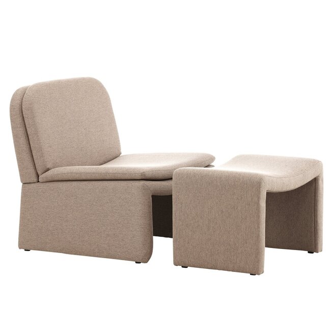 Sessel mit Hocker Bonn Braun