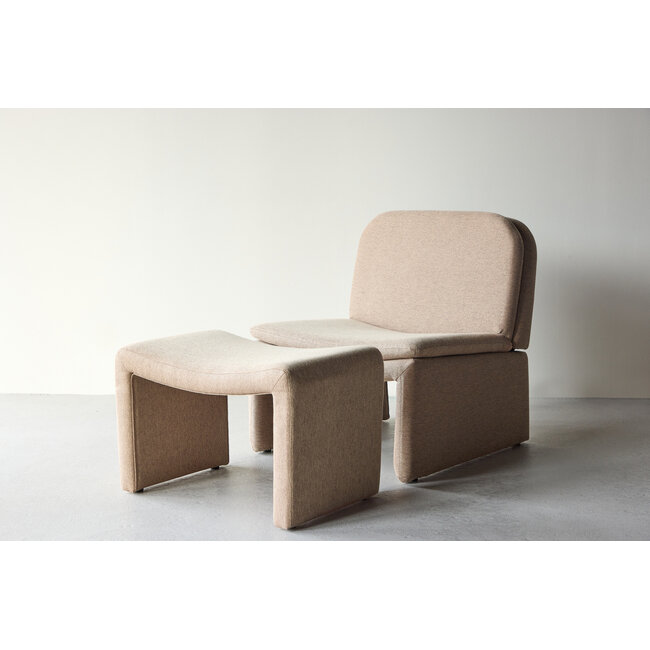 Sessel mit Hocker Bonn Braun