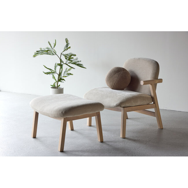 Sessel mit Hocker Rile Braun